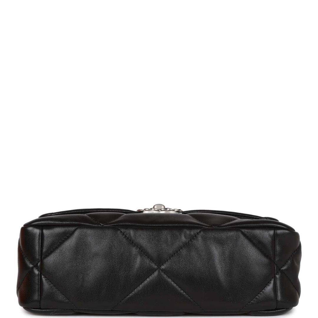 Top Quality Chanel Medium 19 Flap Bag Black Lambskin Mixed Hardware