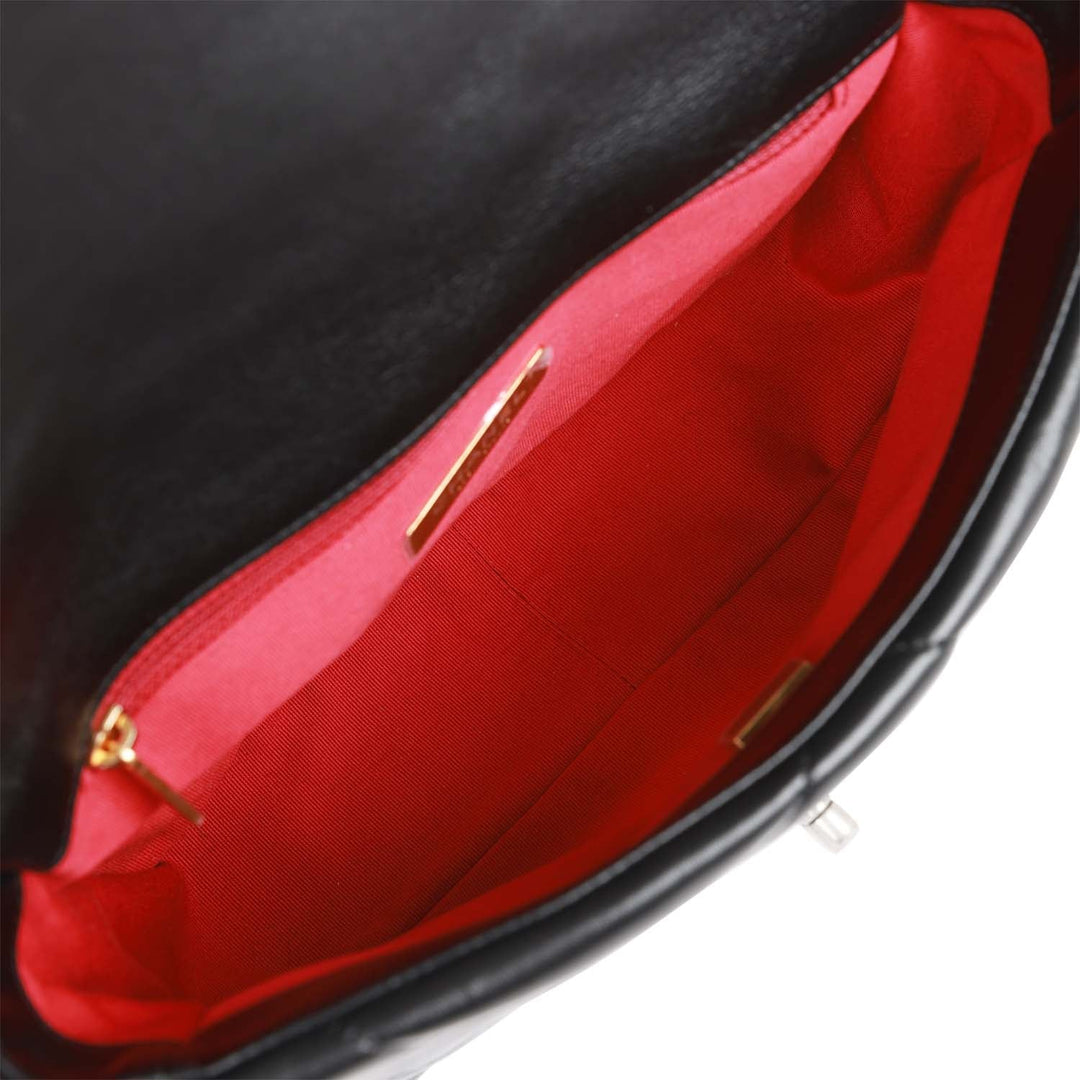 Top Quality Chanel Medium 19 Flap Bag Black Lambskin Mixed Hardware