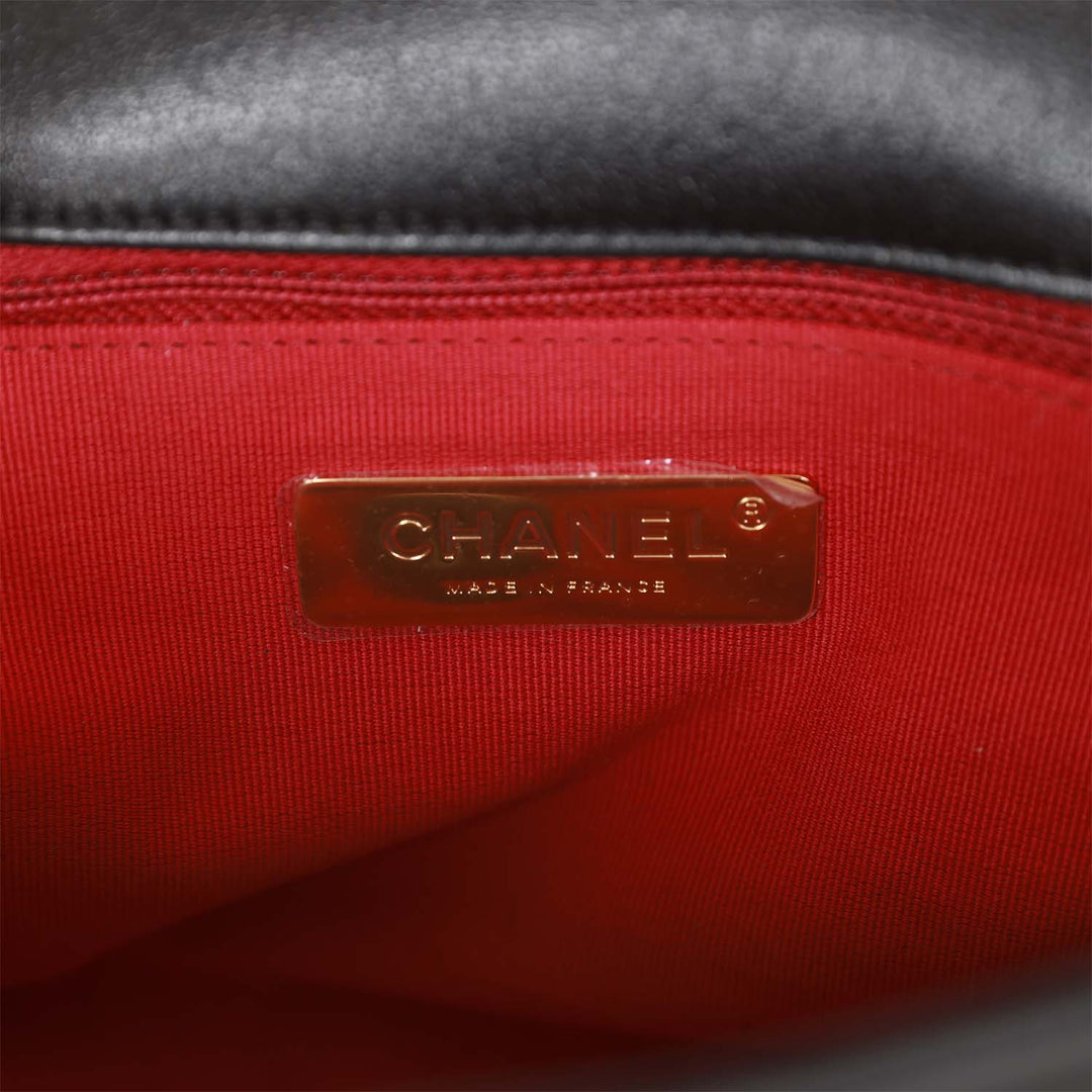 Top Quality Chanel Medium 19 Flap Bag Black Lambskin Mixed Hardware