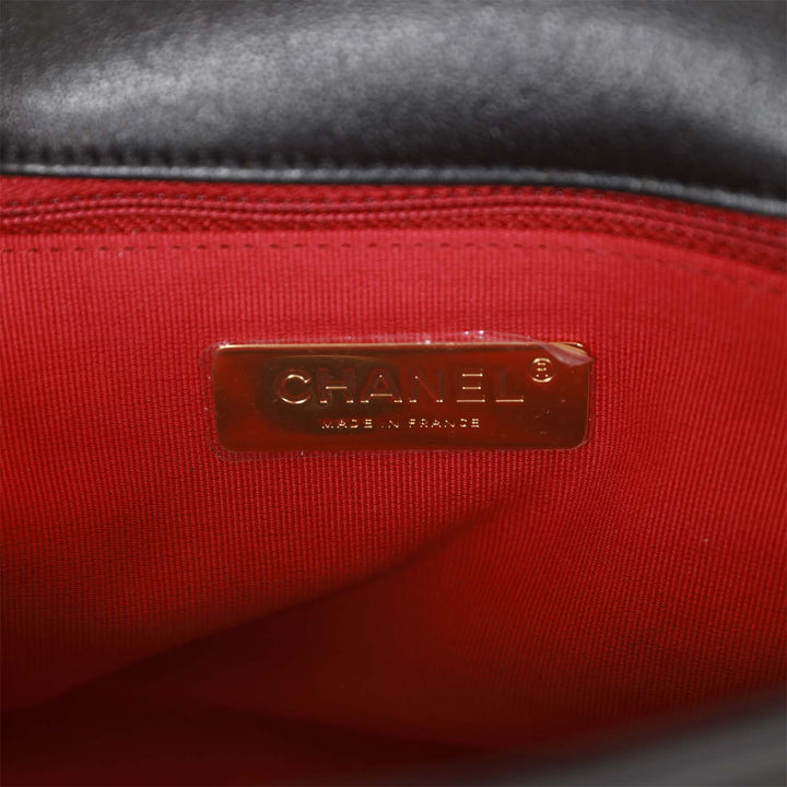 Top Quality Chanel Medium 19 Flap Bag Black Lambskin Mixed Hardware