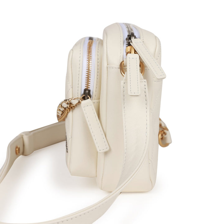 Top Quality Chanel Small Camera Bag White Calfskin Mixed Metal Hardware