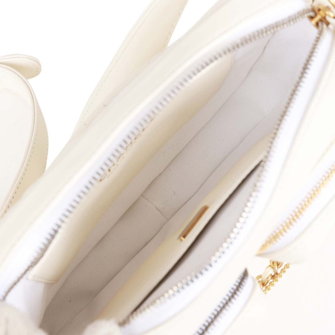 Top Quality Chanel Small Camera Bag White Calfskin Mixed Metal Hardware