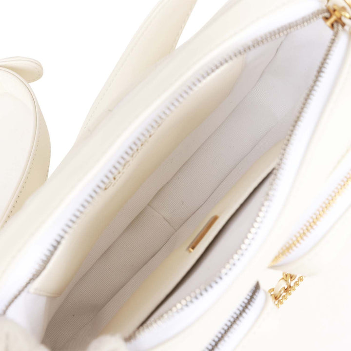 Top Quality Chanel Small Camera Bag White Calfskin Mixed Metal Hardware