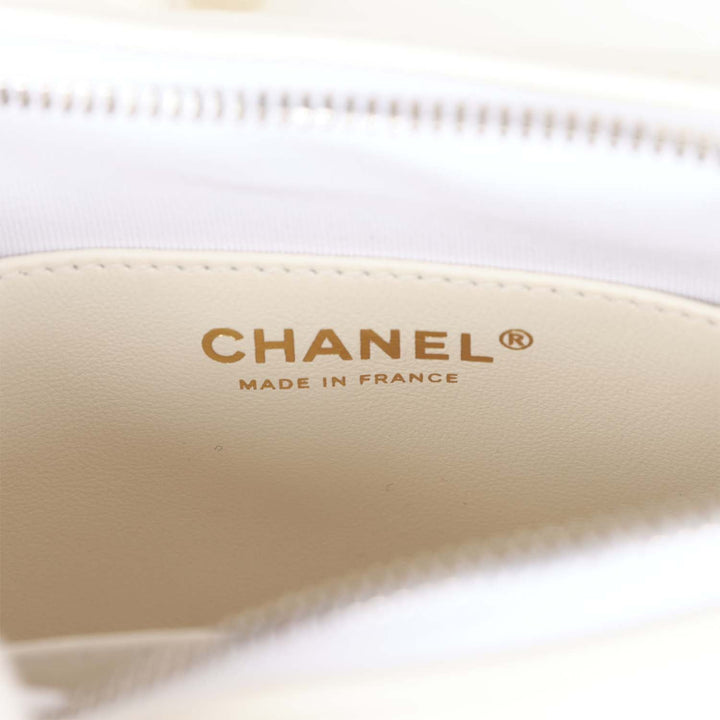 Top Quality Chanel Small Camera Bag White Calfskin Mixed Metal Hardware