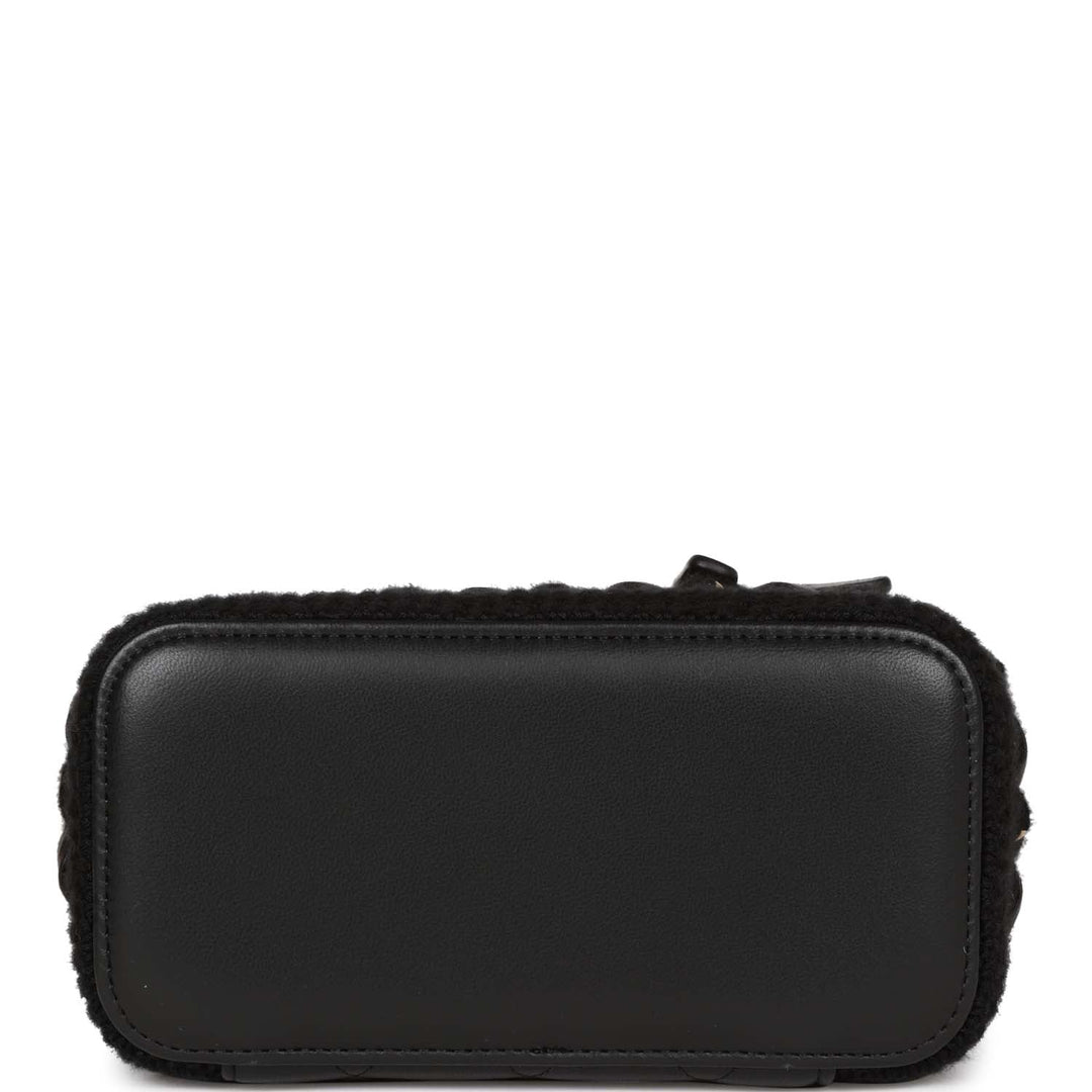 Top Quality Chanel Small Vanity Case Black Crochet and Lambskin Light Gold Hardware