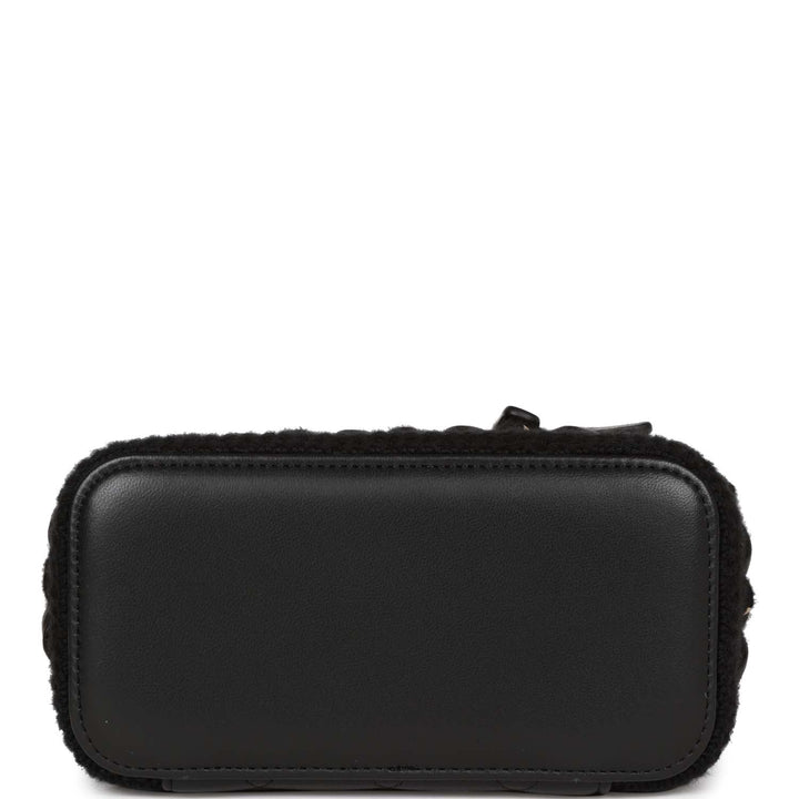 Top Quality Chanel Small Vanity Case Black Crochet and Lambskin Light Gold Hardware