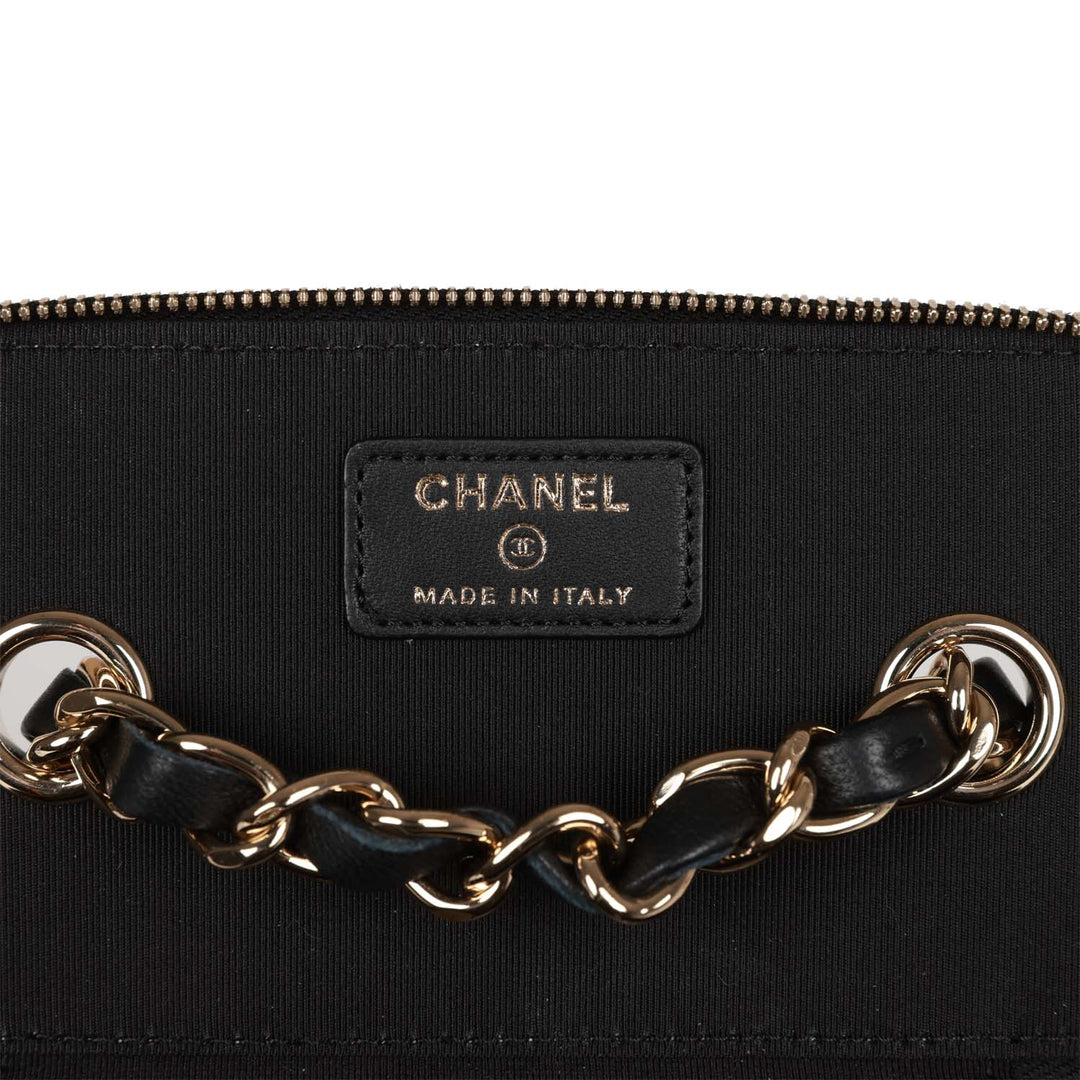 Top Quality Chanel Small Vanity Case Black Crochet and Lambskin Light Gold Hardware
