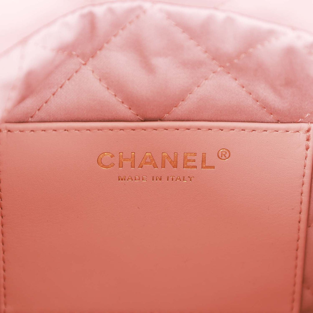 Top Quality Chanel Mini 22 Bag Pink Calfskin Gold Hardware