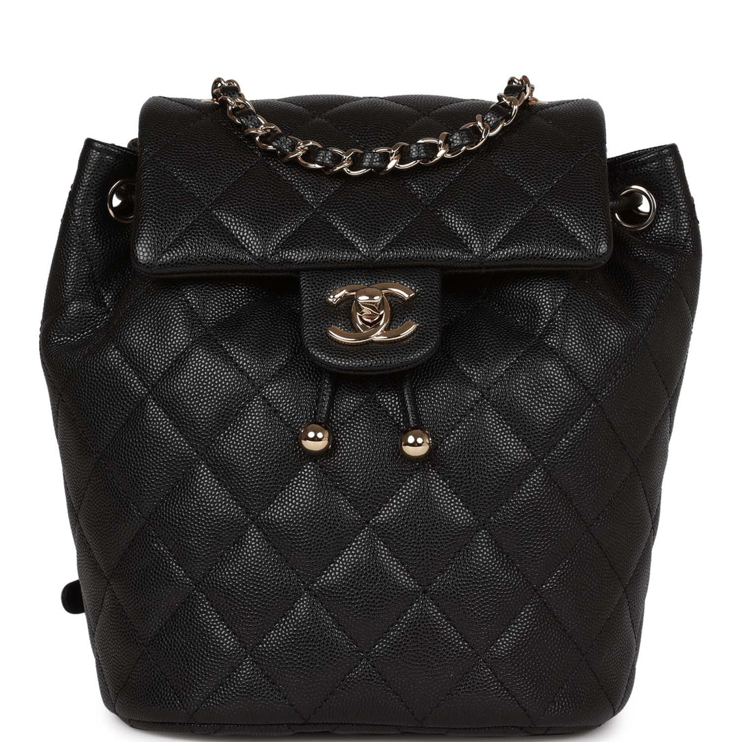 Top Quality Chanel Mini Urban Spirit Backpack Black Caviar Gold Hardware