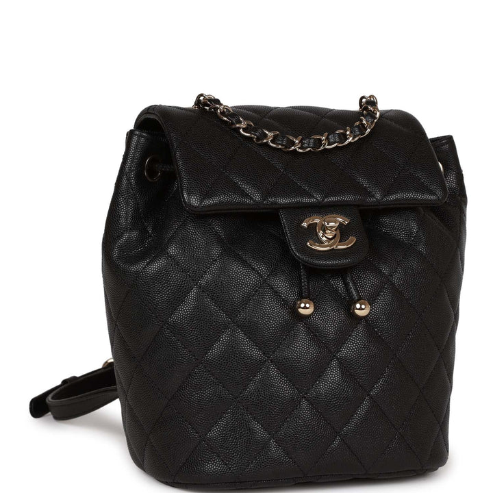 Top Quality Chanel Mini Urban Spirit Backpack Black Caviar Gold Hardware