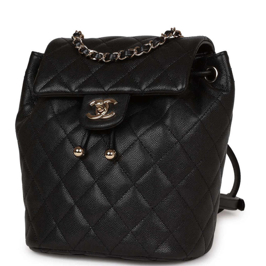 Top Quality Chanel Mini Urban Spirit Backpack Black Caviar Gold Hardware