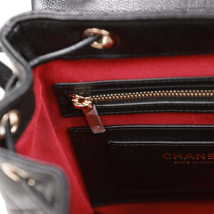 Top Quality Chanel Mini Urban Spirit Backpack Black Caviar Gold Hardware