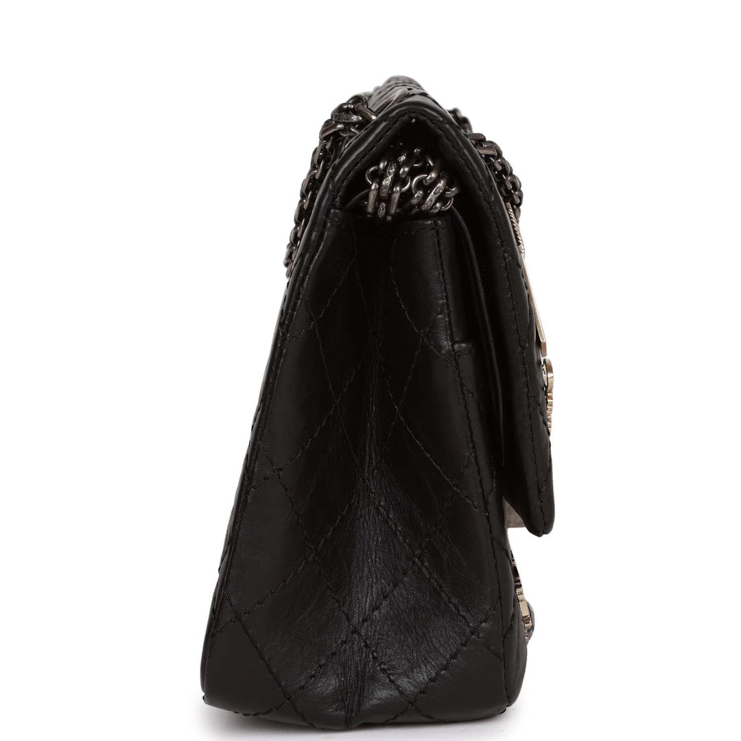 Top Quality Chanel Lucky Charms Reissue 2.55 Flap Bag Black Aged Calfskin Ruthenium Hardware