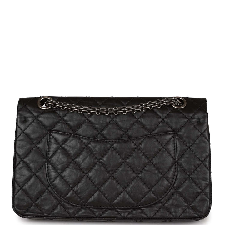 Top Quality Chanel Lucky Charms Reissue 2.55 Flap Bag Black Aged Calfskin Ruthenium Hardware