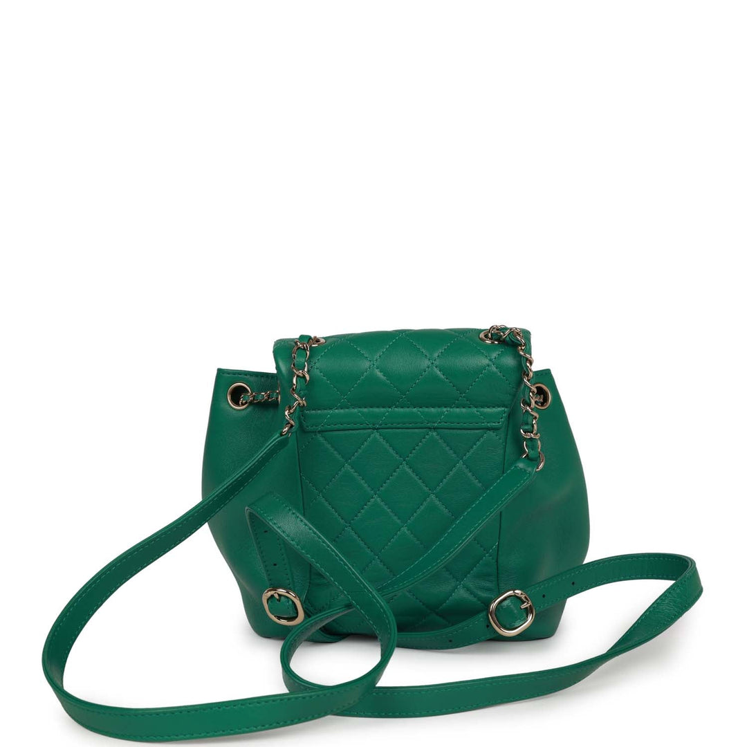 Top Quality Chanel Small Duma Backpack Green Lambskin Light Gold Hardware