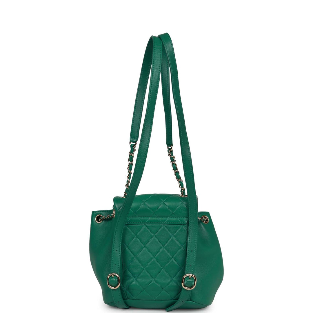 Top Quality Chanel Small Duma Backpack Green Lambskin Light Gold Hardware
