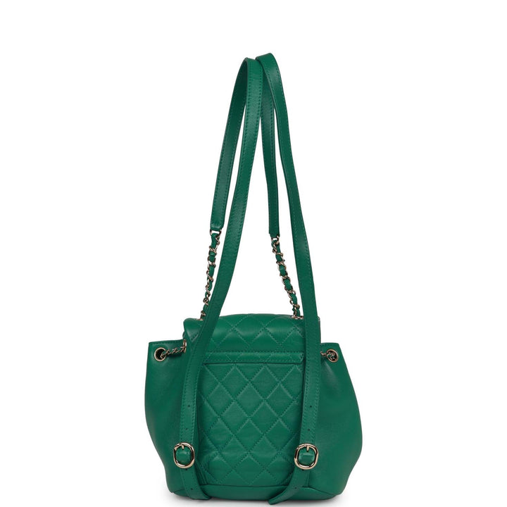 Top Quality Chanel Small Duma Backpack Green Lambskin Light Gold Hardware