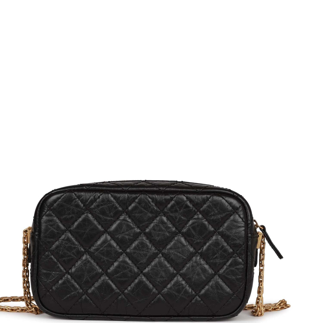 Top Quality Chanel Lucky Charms Mini Camera Bag Black Aged Calfskin Aged Gold Hardware