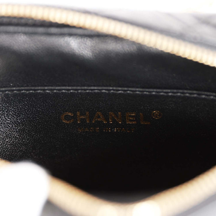 Top Quality Chanel Lucky Charms Mini Camera Bag Black Aged Calfskin Aged Gold Hardware