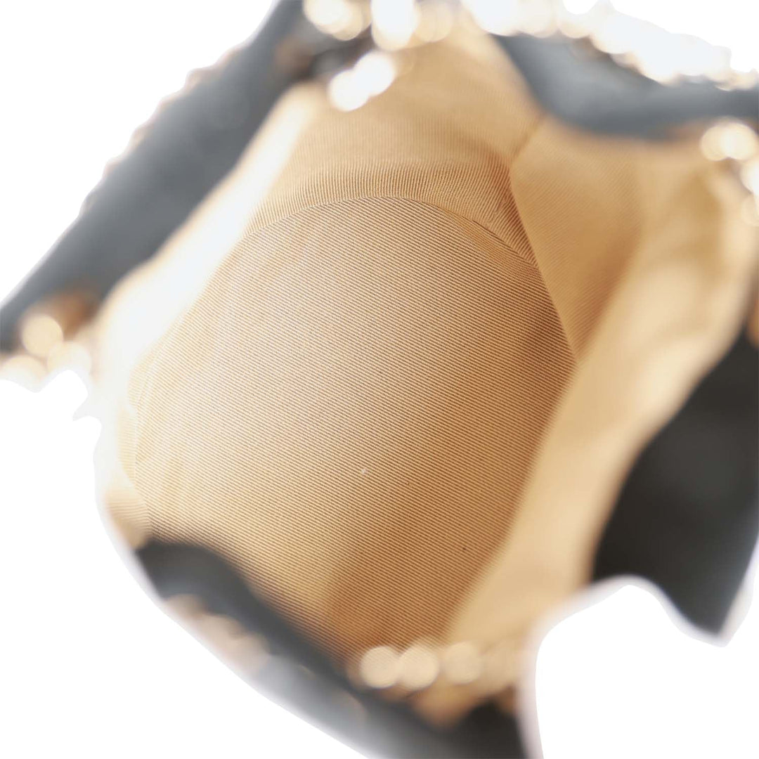 Top Quality Chanel Crystal Pearl Crush Drawstring Bag Black Velvet Light Gold Hardware