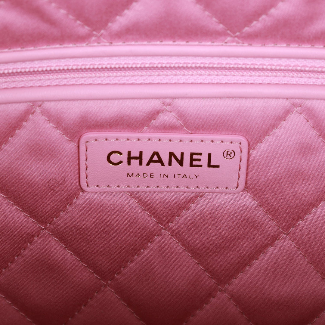 Top Quality Chanel Small 22 Bag Pink Calfskin Antique Gold Hardware