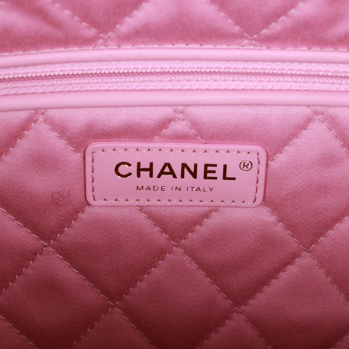 Top Quality Chanel Small 22 Bag Pink Calfskin Antique Gold Hardware