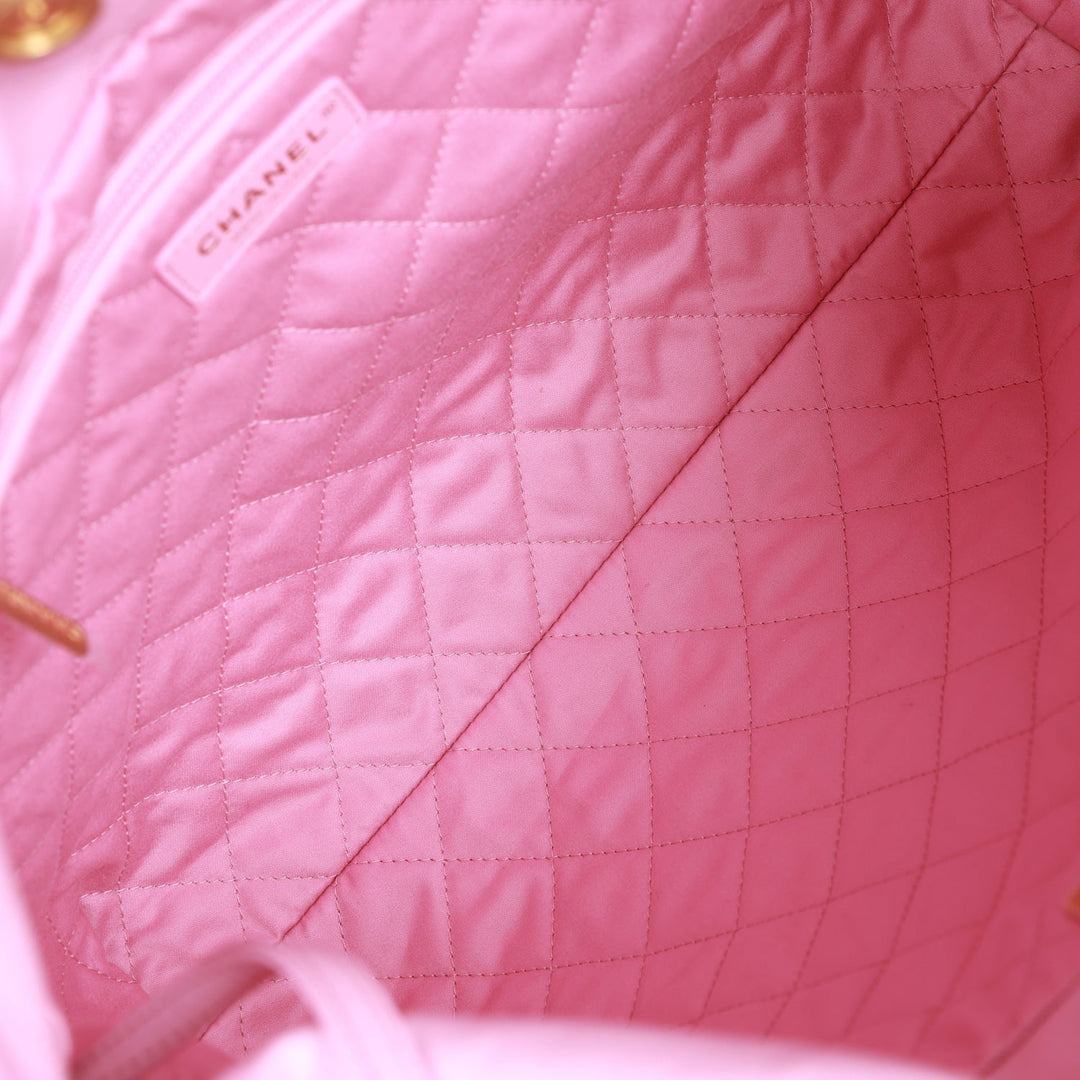 Top Quality Chanel Small 22 Bag Pink Calfskin Antique Gold Hardware