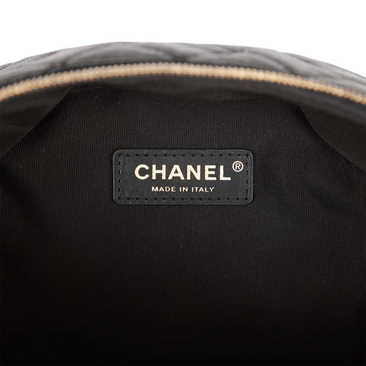 Top Quality Chanel Large Backpack Black Caviar Light Gold Hardware