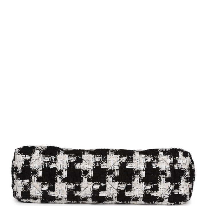 Top Quality Chanel Medium 19 Flap Bag Black and White Tweed Mixed Hardware