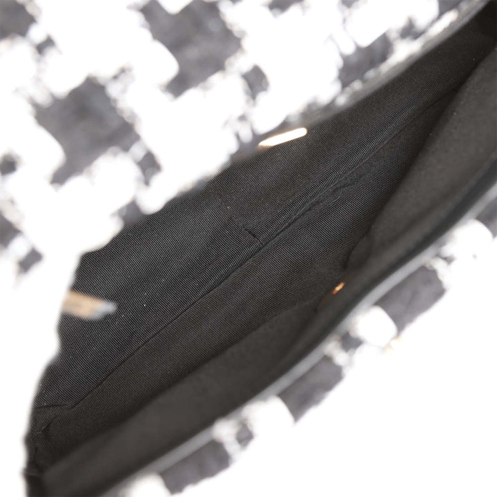 Top Quality Chanel Medium 19 Flap Bag Black and White Tweed Mixed Hardware