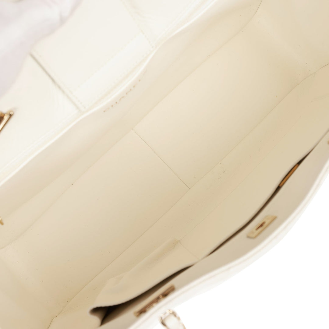 Top Quality Chanel Large Classic Timeless Tote White Caviar Light Gold Hardware