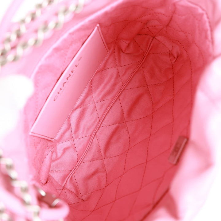 Top Quality Chanel Mini 22 Bag Pink Calfskin Silver Hardware