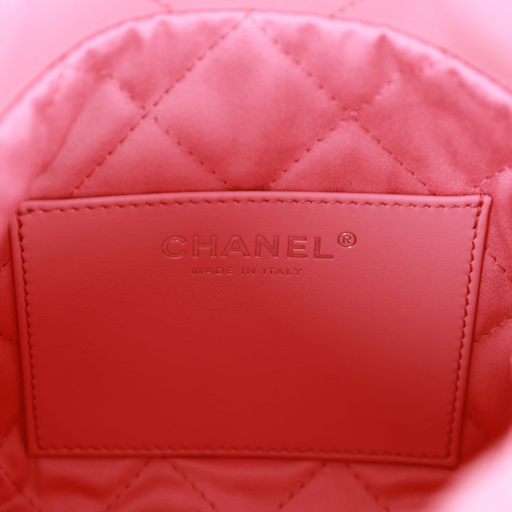 Top Quality Chanel Mini 22 Bag Pink Calfskin Silver Hardware