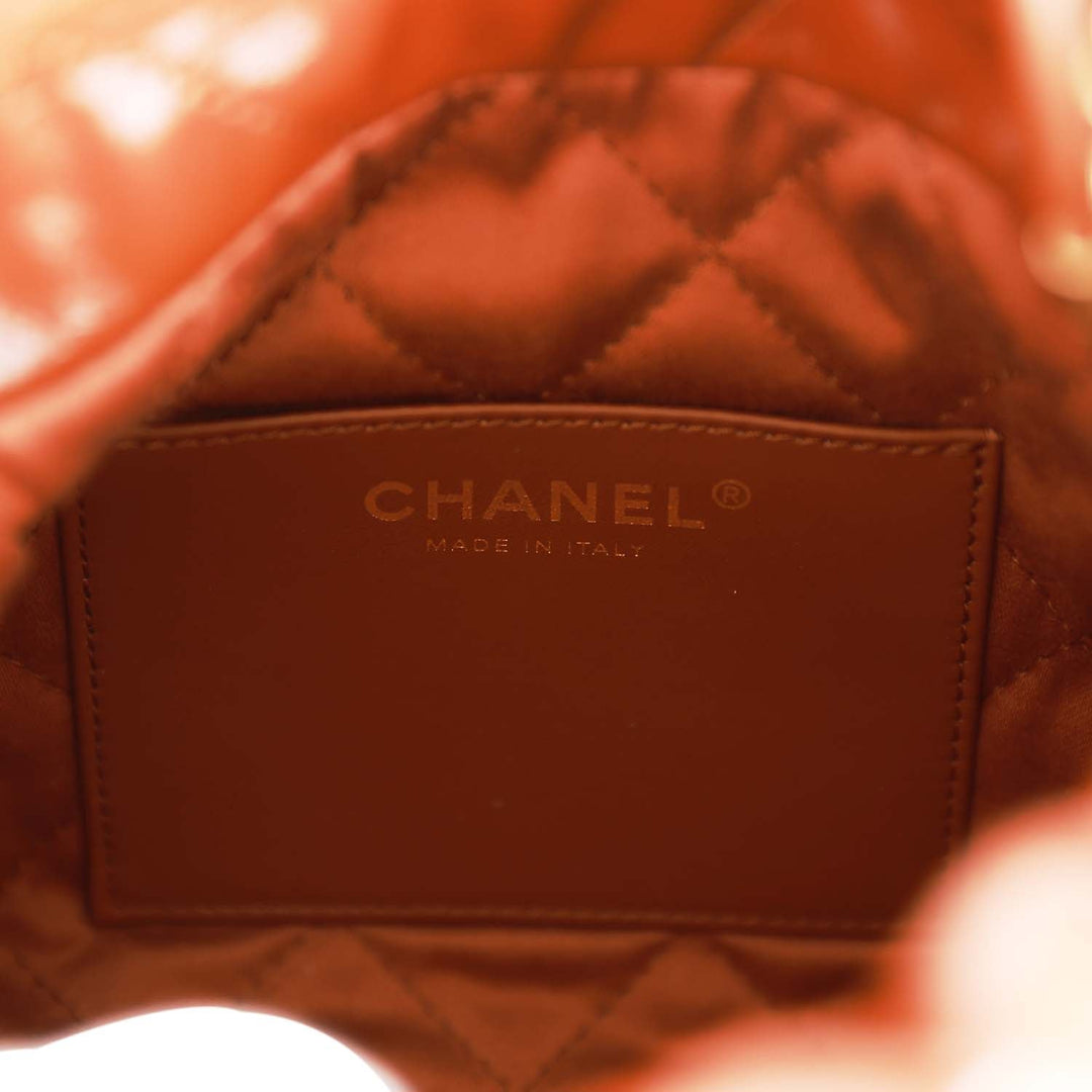 Top Quality Chanel Mini 22 Bag Brown Calfskin Gold Hardware