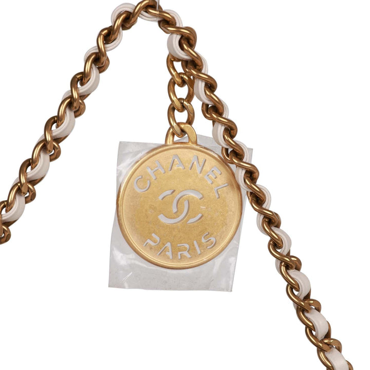 Top Quality Chanel Mini 22 Bag Champagne Iridescent Calfskin Gold Hardware