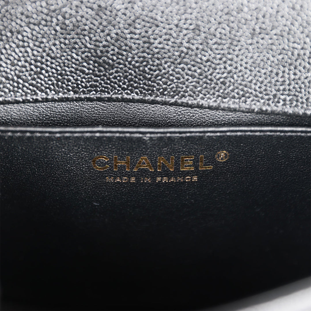 Top Quality Chanel Small Boy Messenger Bag Black Caviar Antique Gold Hardware
