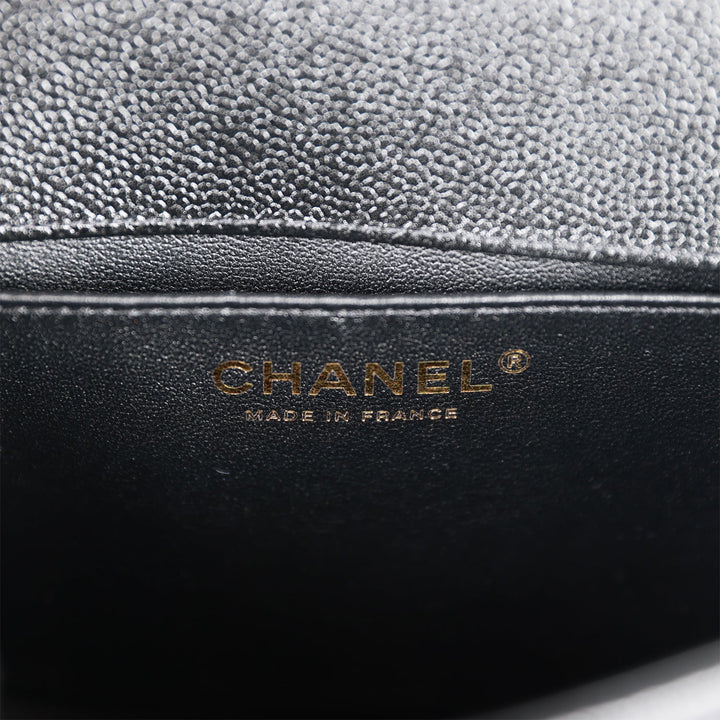 Top Quality Chanel Small Boy Messenger Bag Black Caviar Antique Gold Hardware