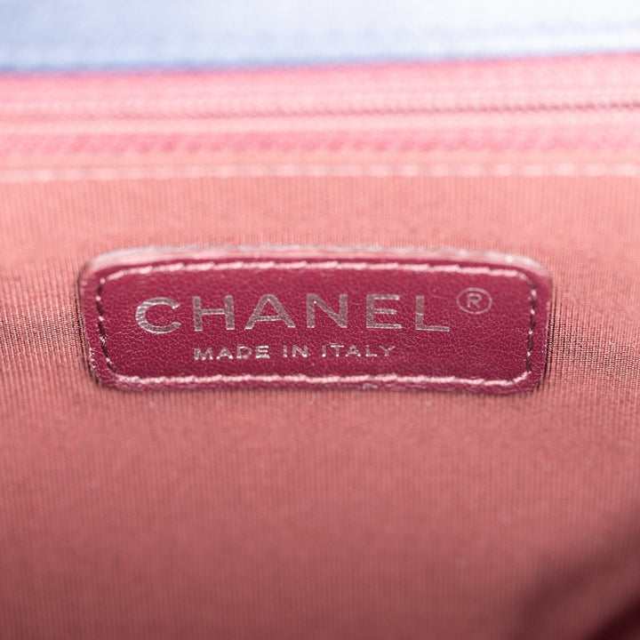 Top Quality Chanel Large Boy Bag Blue Velvet Ruthenium Hardware