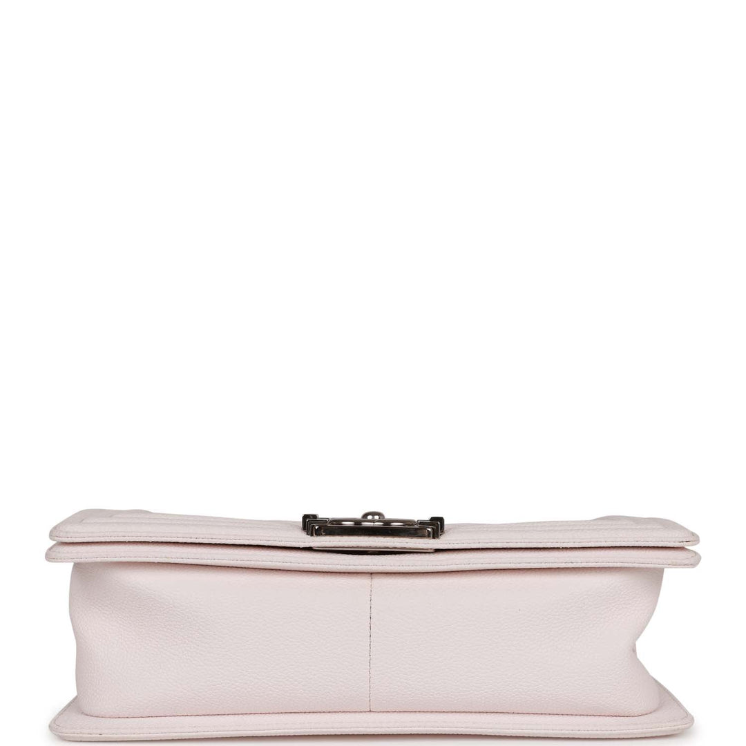 Top Quality Chanel Medium Boy Light Pink Caviar Silver Hardware