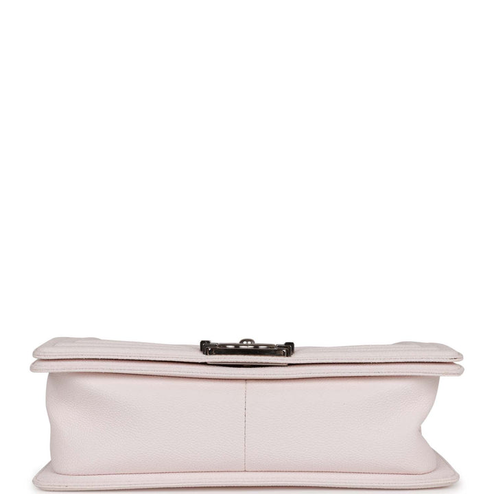 Top Quality Chanel Medium Boy Light Pink Caviar Silver Hardware