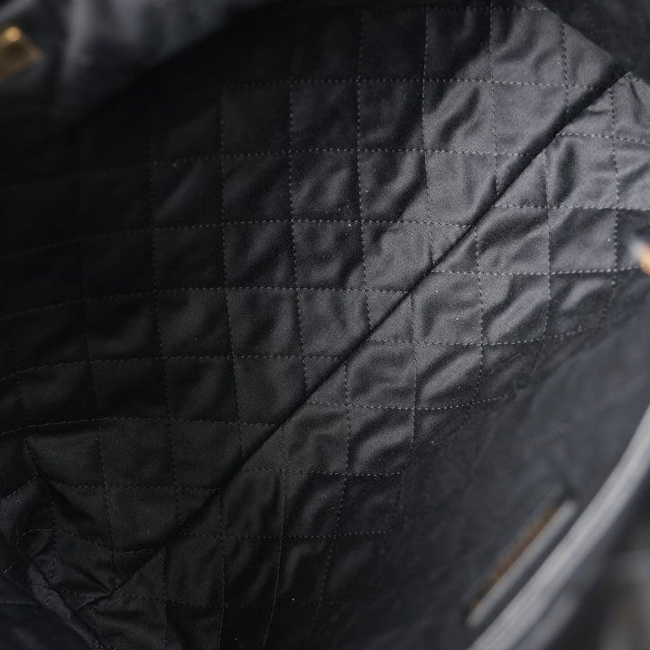 Top Quality Chanel Medium 22 Bag Black Calfskin Aged Gold Hardware