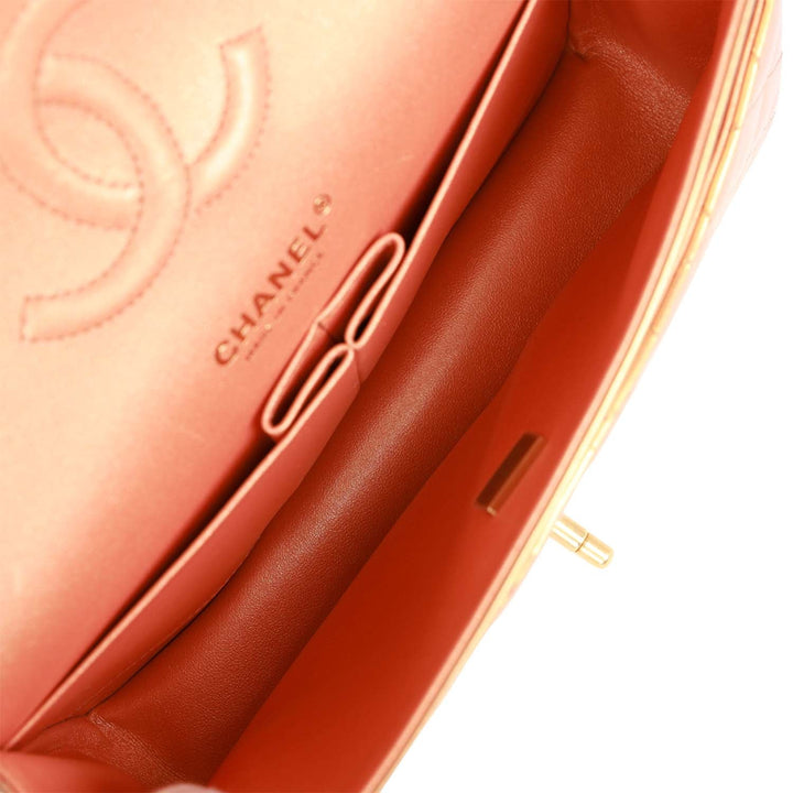Top Quality Chanel Medium Classic Flap Bag Metallic Iridescent Gold Calfskin Antique Gold Hardware