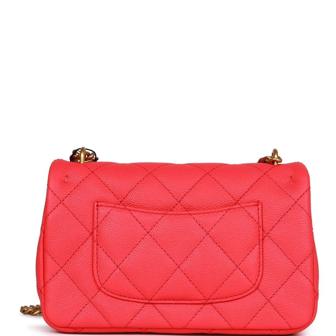 Top Quality Chanel Mini Flap Bag Pink Caviar Antique Gold Hardware