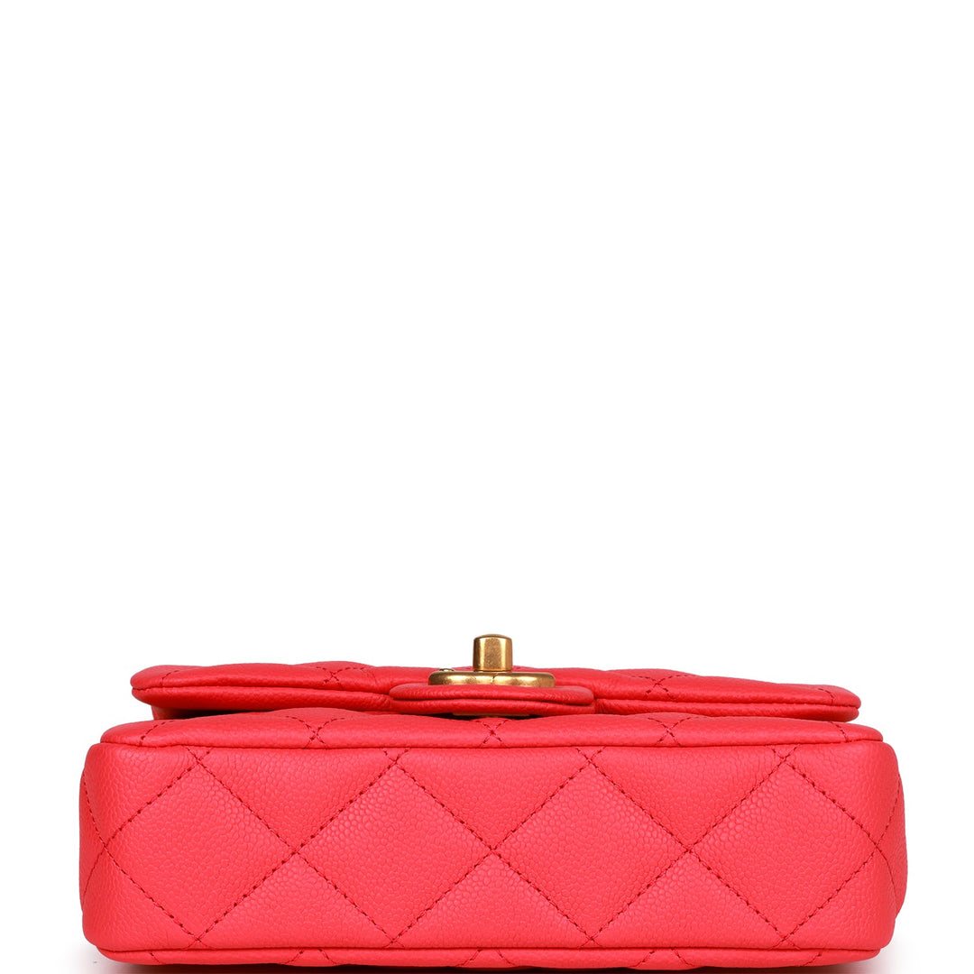 Top Quality Chanel Mini Flap Bag Pink Caviar Antique Gold Hardware