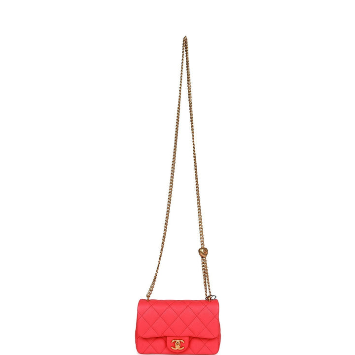 Top Quality Chanel Mini Flap Bag Pink Caviar Antique Gold Hardware