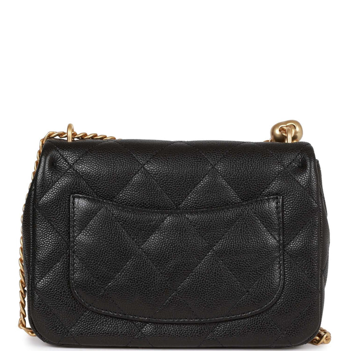 Top Quality Chanel Sweetheart Crush Mini Rectangular Flap Bag Black Caviar Antique Gold Hardware