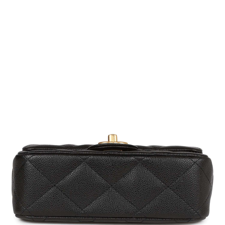 Top Quality Chanel Sweetheart Crush Mini Rectangular Flap Bag Black Caviar Antique Gold Hardware