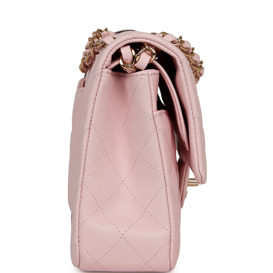 Top Quality Chanel Medium Classic Double Flap Bag Light Pink Caviar Light Gold Hardware