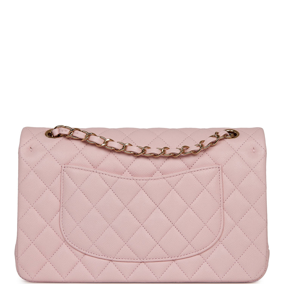 Top Quality Chanel Medium Classic Double Flap Bag Light Pink Caviar Light Gold Hardware