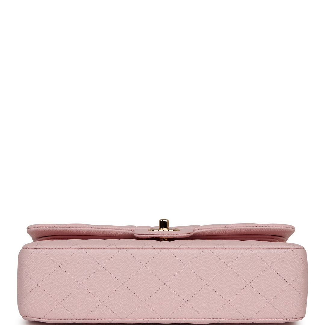 Top Quality Chanel Medium Classic Double Flap Bag Light Pink Caviar Light Gold Hardware